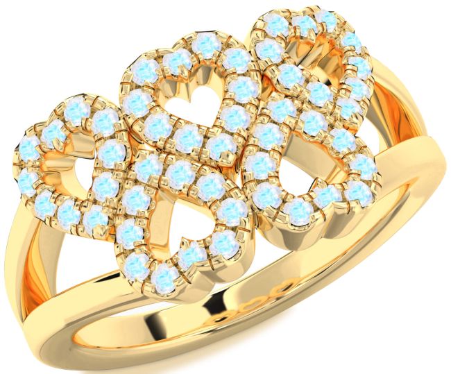 Moonstone Gold Heart Ring