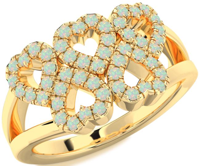 Opal Gold Heart Ring