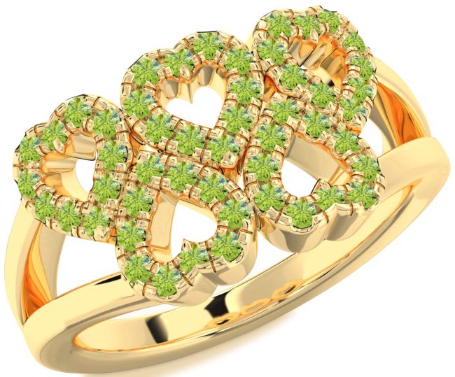 Peridot Gold Heart Ring