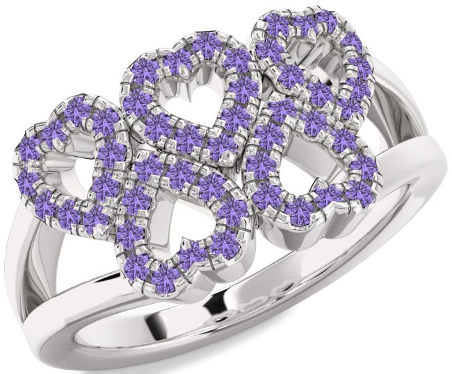 Alexandrite Silver Heart Ring
