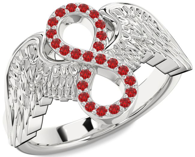 Ruby Platinum Infinity Wings Ring