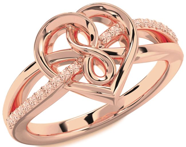Morganite Rose Gold Heart Infinity Ring