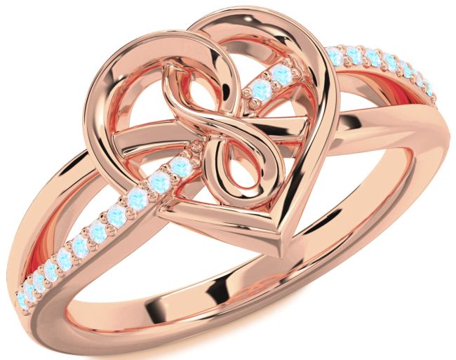 Moonstone Rose Gold Heart Infinity Ring