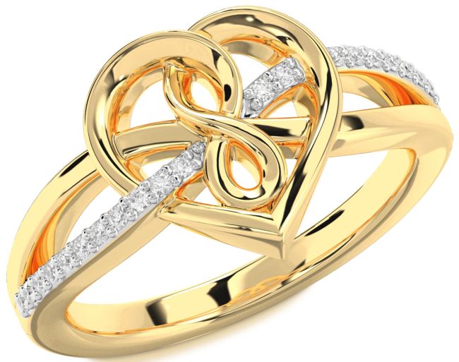 Lab Diamond Gold Heart Infinity Ring