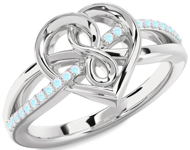 Moonstone Platinum Heart Infinity Ring