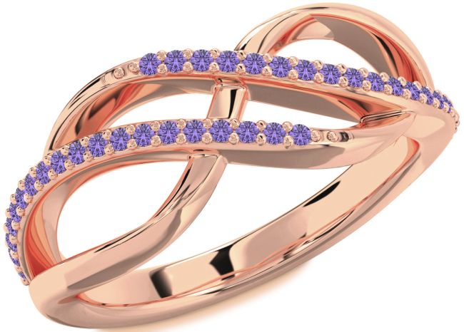 Alexandrite Rose Gold Infinity Round Ring