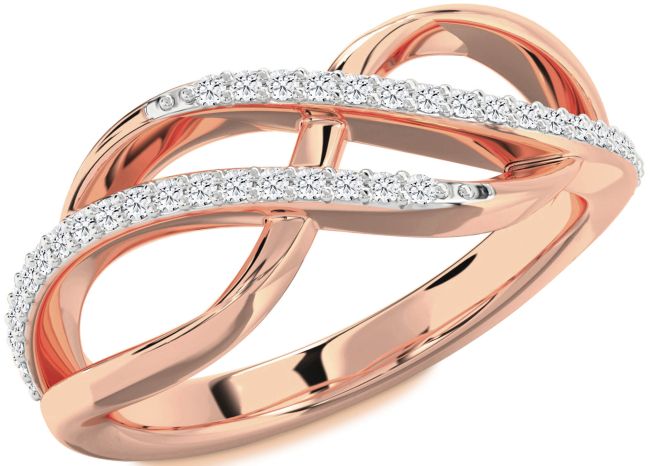 Moissanite Rose Gold Infinity Round Ring