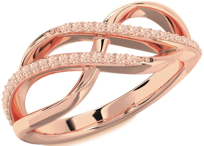 Morganite Rose Gold Infinity Round Ring