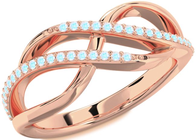 Moonstone Rose Gold Infinity Round Ring