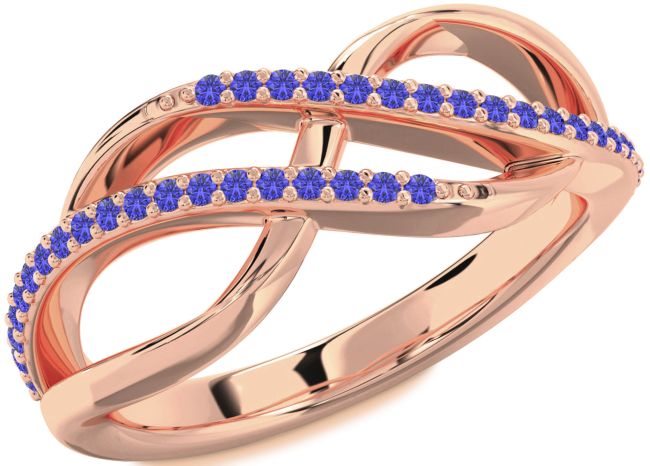 Tanzanite Rose Gold Infinity Round Ring