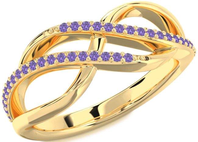 Alexandrite Gold Infinity Round Ring