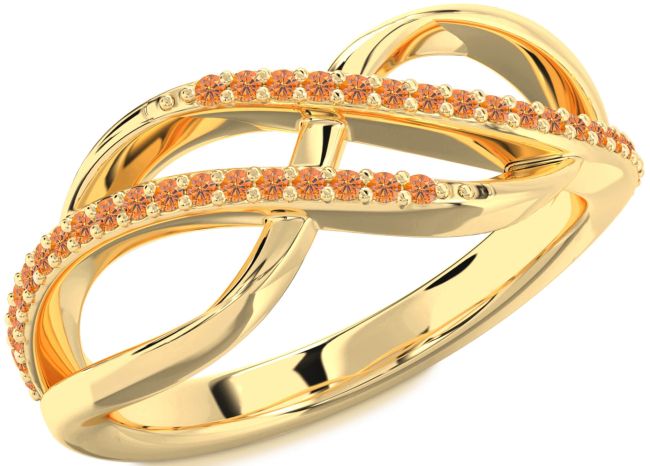 Citrine Gold Infinity Round Ring