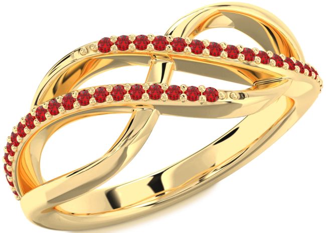 Ruby Gold Infinity Round Ring