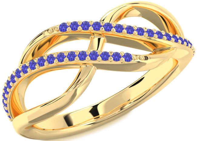 Tanzanite Gold Infinity Round Ring