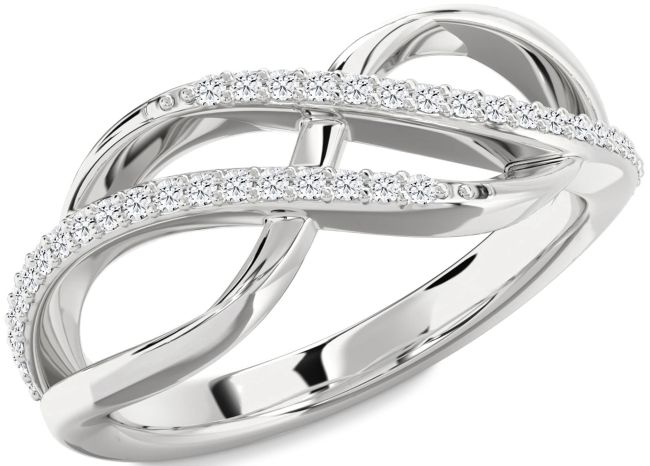 Diamond Silver Infinity Round Ring