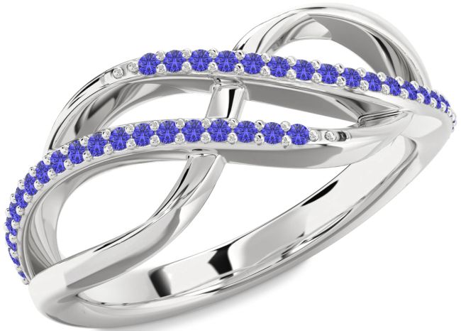 Tanzanite Platinum Infinity Round Ring