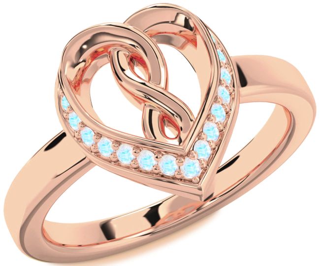 Moonstone Rose Gold Heart Infinity Ring