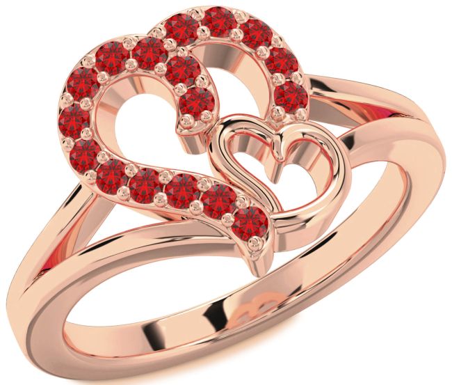 Ruby Rose Gold Heart Ring