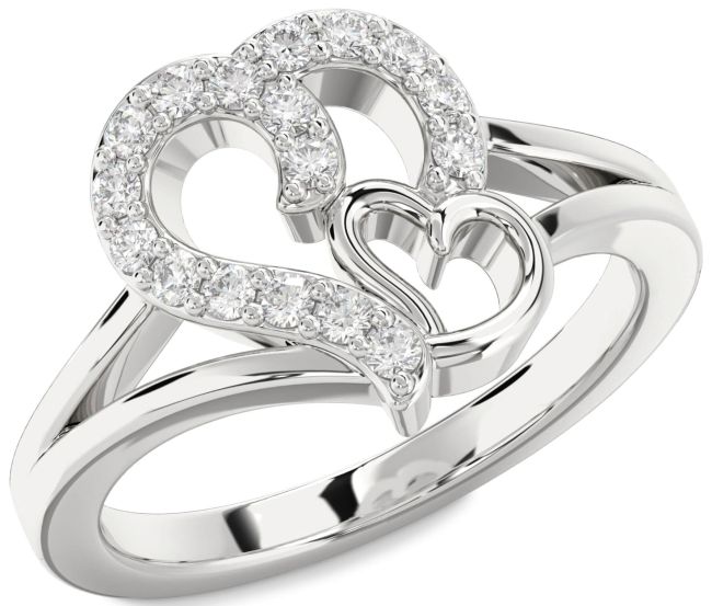 Diamond Platinum Heart Ring