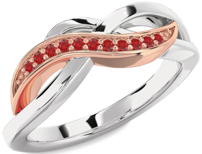 Ruby Platinum & Rose Gold Infinity Ring