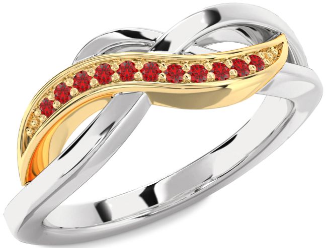 Ruby Silver & 10K gold Infinity Ring