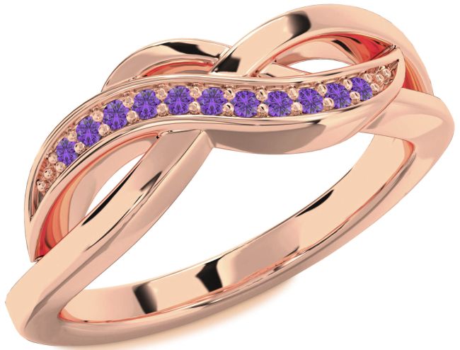 Amethyst Rose Gold Infinity Ring