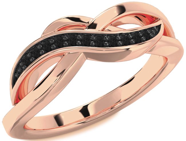 Black Diamond Rose Gold Infinity Ring