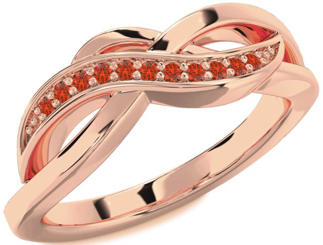 Fire Opal Rose Gold Infinity Ring