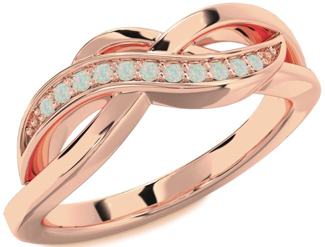 Opal Rose Gold Infinity Ring