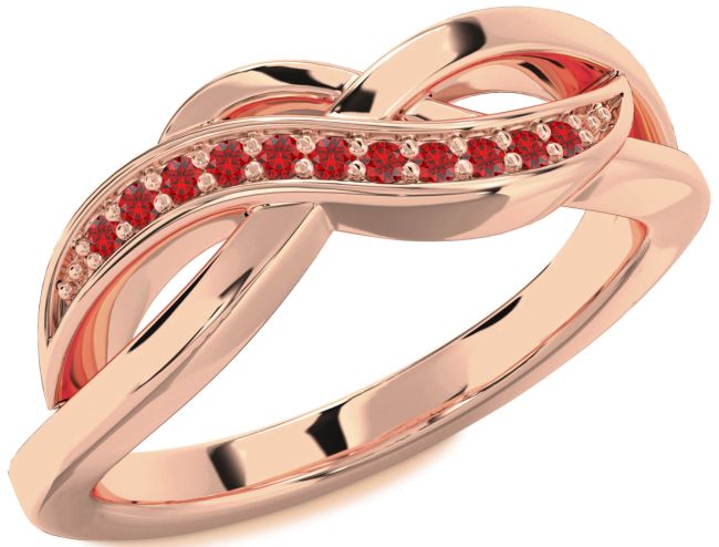 Ruby Rose Gold Silver Infinity Ring