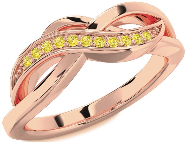 Yellow Diamond Rose Gold Infinity Ring