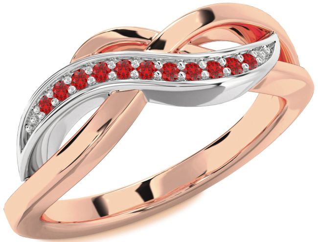 Ruby Rose Gold Silver Infinity Ring
