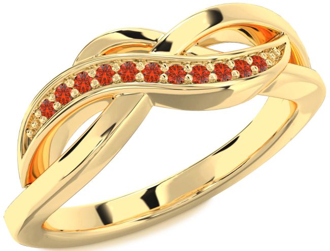 Fire Opal Gold Infinity Ring