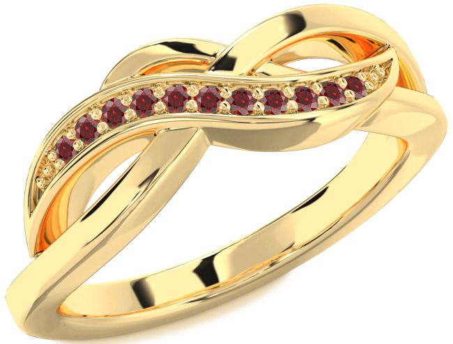 Garnet Gold Infinity Ring