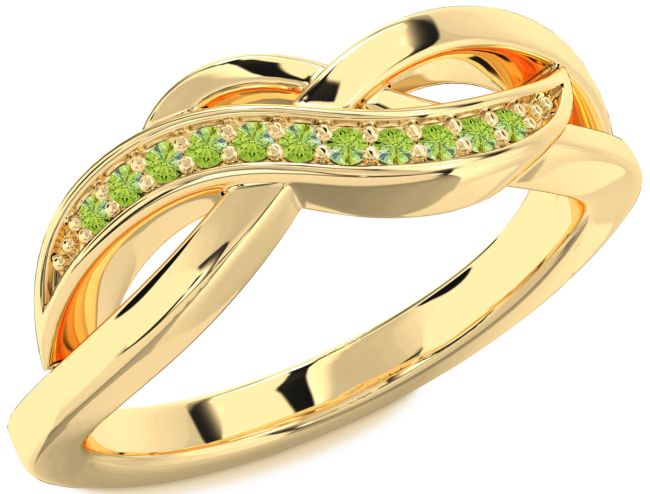 Peridot Gold Infinity Ring