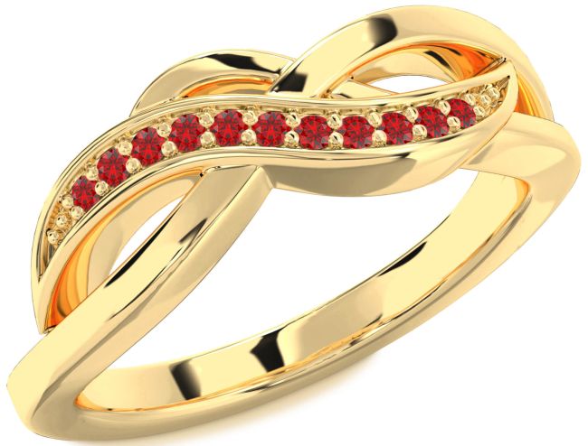 Ruby Gold Silver Infinity Ring