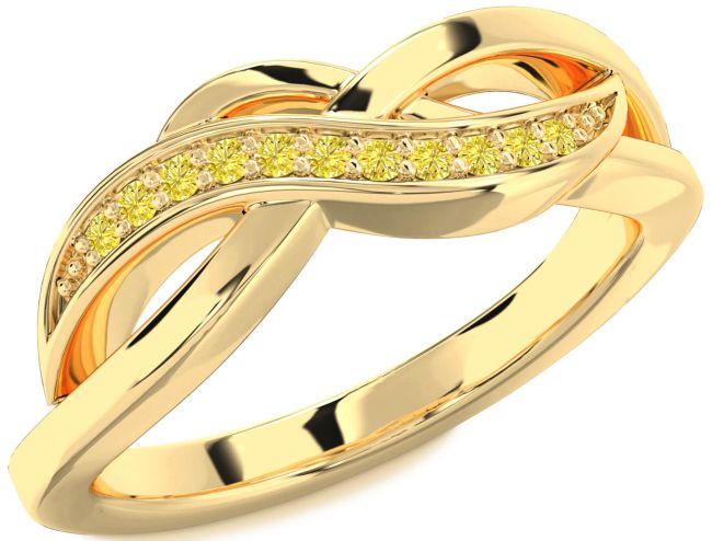 Yellow Diamond Gold Infinity Ring