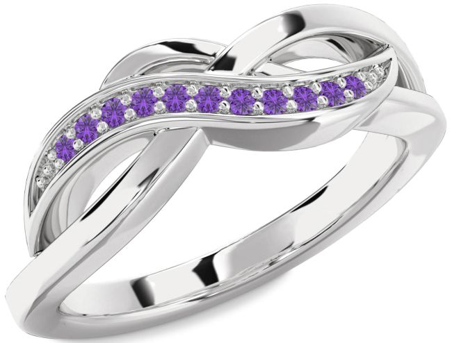 Amethyst Silver Infinity Ring