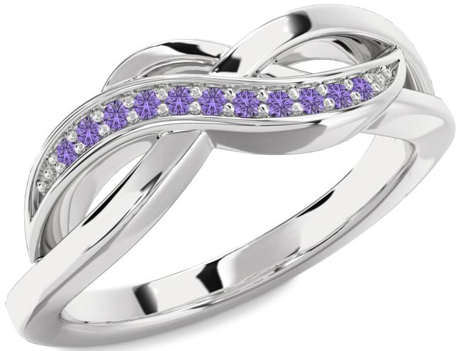 Alexandrite Silver Infinity Ring