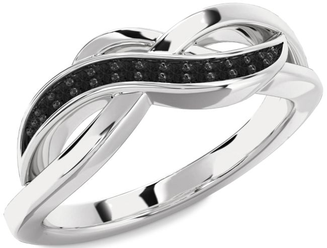 Black Diamond Platinum Infinity Ring