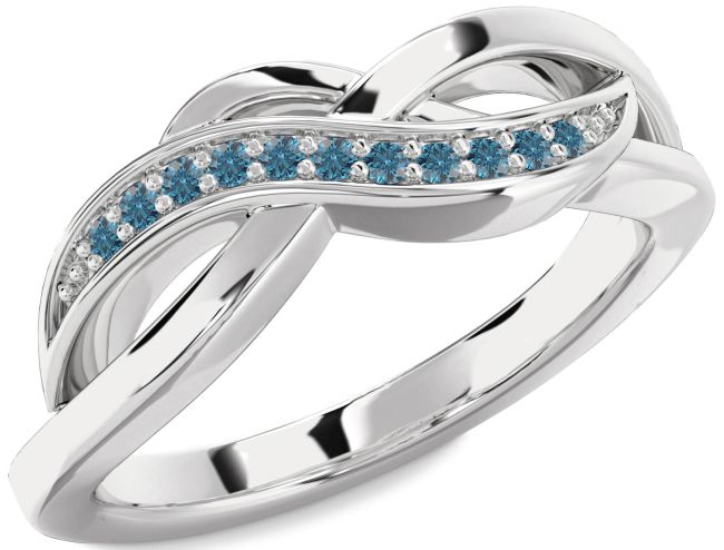 Blue Diamond Platinum Infinity Ring