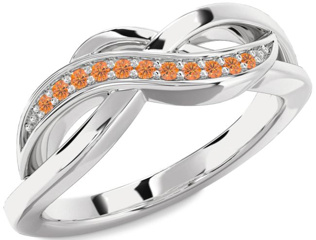 Citrine Platinum Infinity Ring