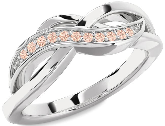 Morganite Platinum Infinity Ring