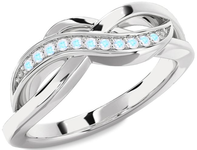 Moonstone Platinum Infinity Ring