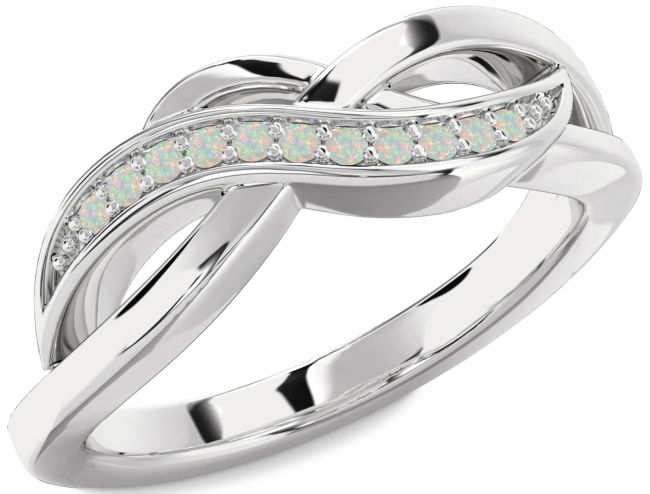 Opal Platinum Infinity Ring