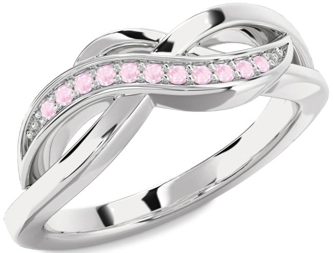 Rose Quartz Platinum Infinity Ring