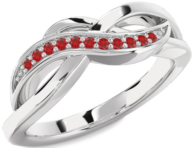 Ruby White Gold Infinity Ring
