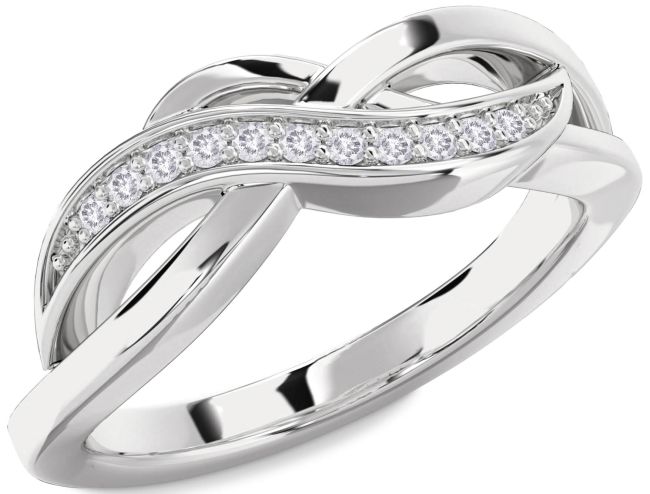 Salt & Pepper Diamond Silver Infinity Ring