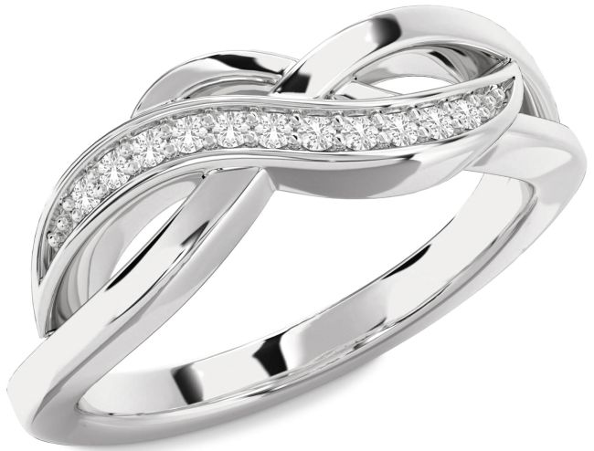 White Sapphire Silver Infinity Ring