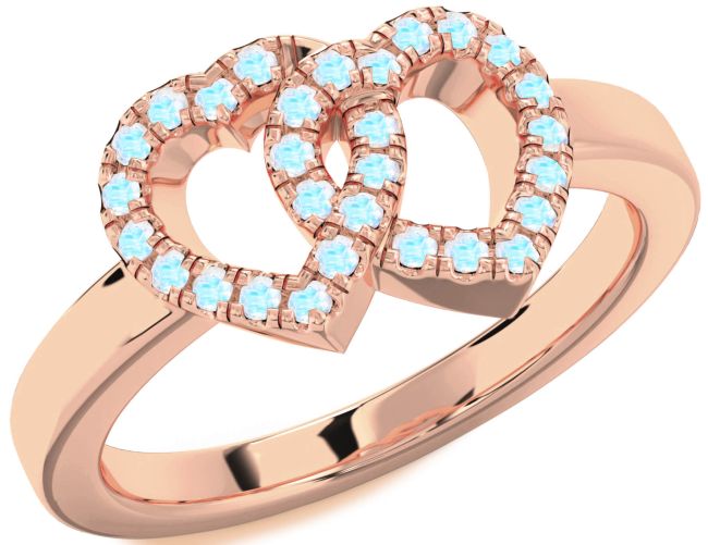 Moonstone Rose Gold Heart Ring